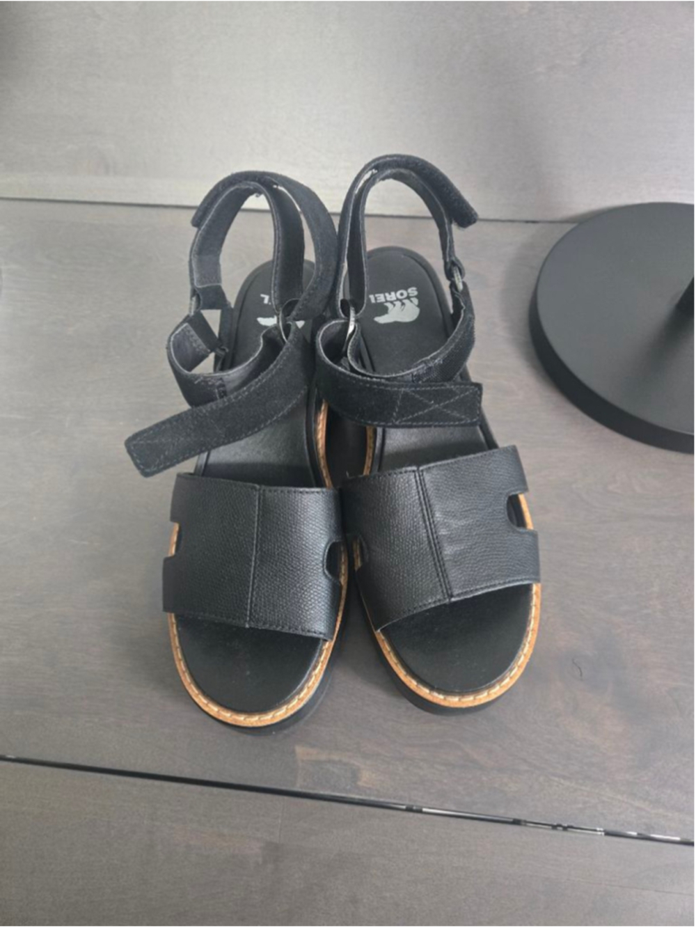 Women's Sorel Black Platform Sandals